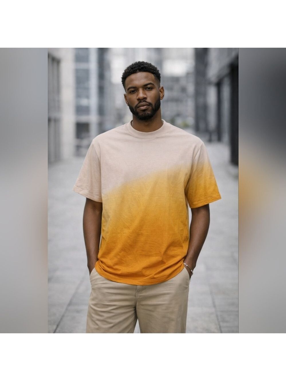 Mens| Sun + Stone  Orange Ombre Tshirt  RJ0525-R